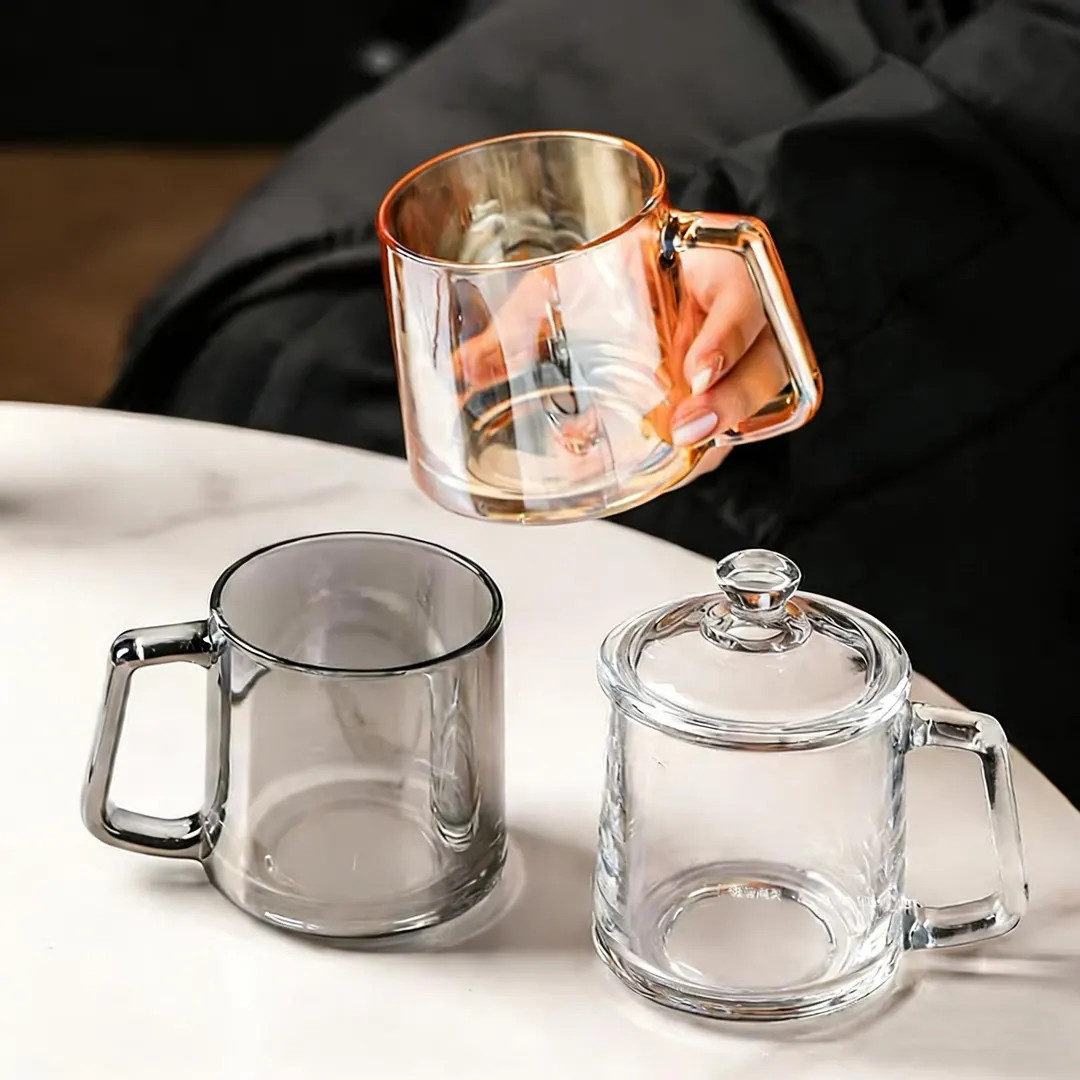 Lead-free Clear Glass Mug With Handle, 350ml for Coffee, Tea, Beer - Durable & Dishwasher Safe - ... | Etsy (US)
