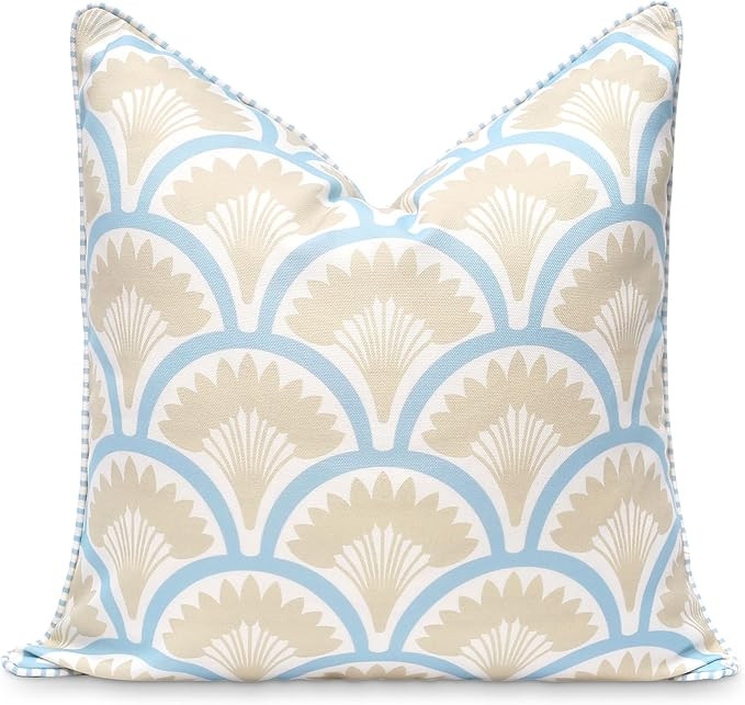 Hofdeco Premium Coastal Patio Indoor Outdoor Throw Pillow Cover Only, 20"x20" Water Repellent for... | Amazon (US)
