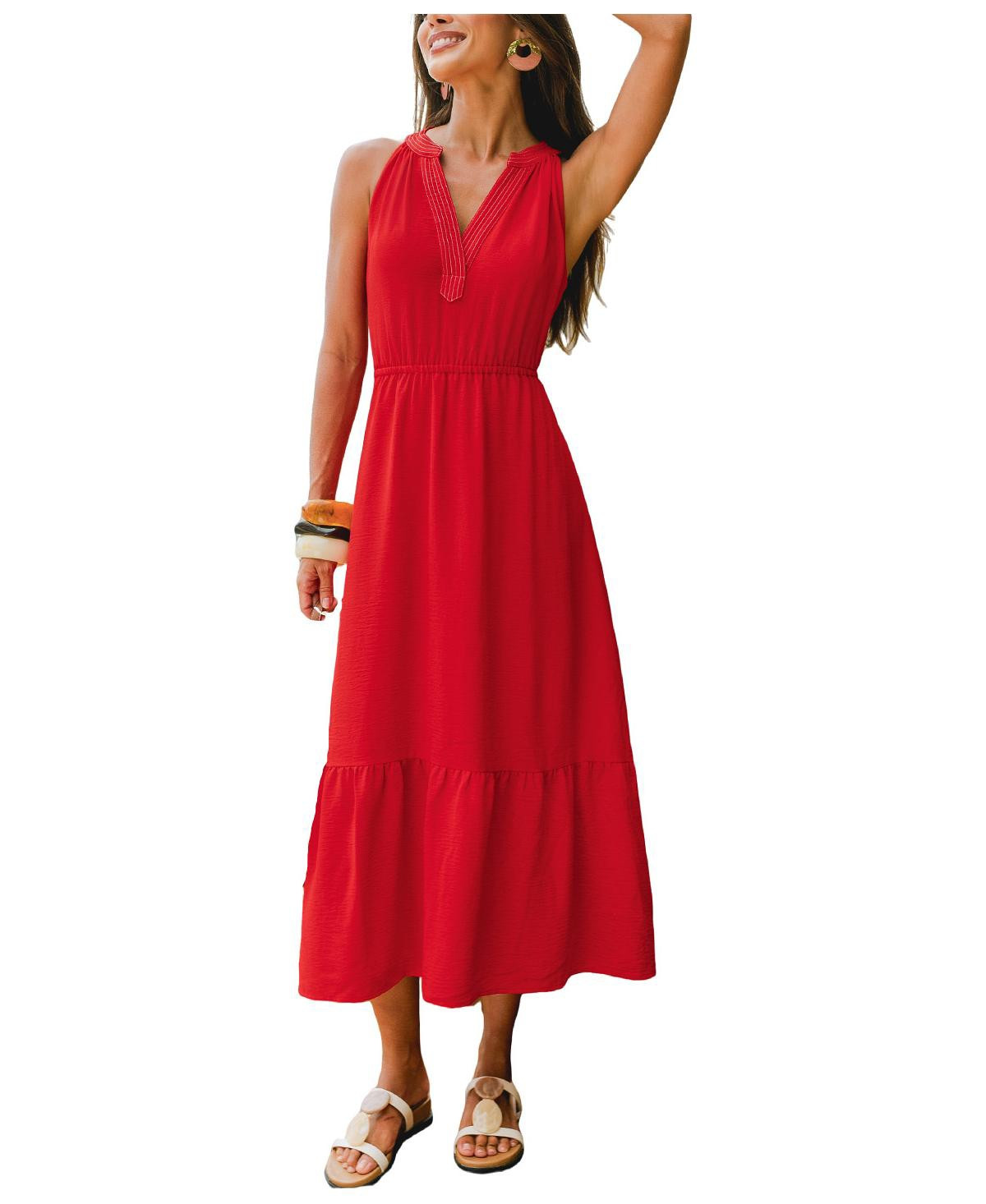 Cupshe Women's Under the Setting Sun Maxi Beach Dress - Red | Macy's