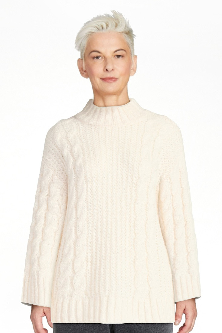 Scoop Women’s Oversized Cable Knit Sweater, Midweight, Size XS-XXL | Walmart (US)