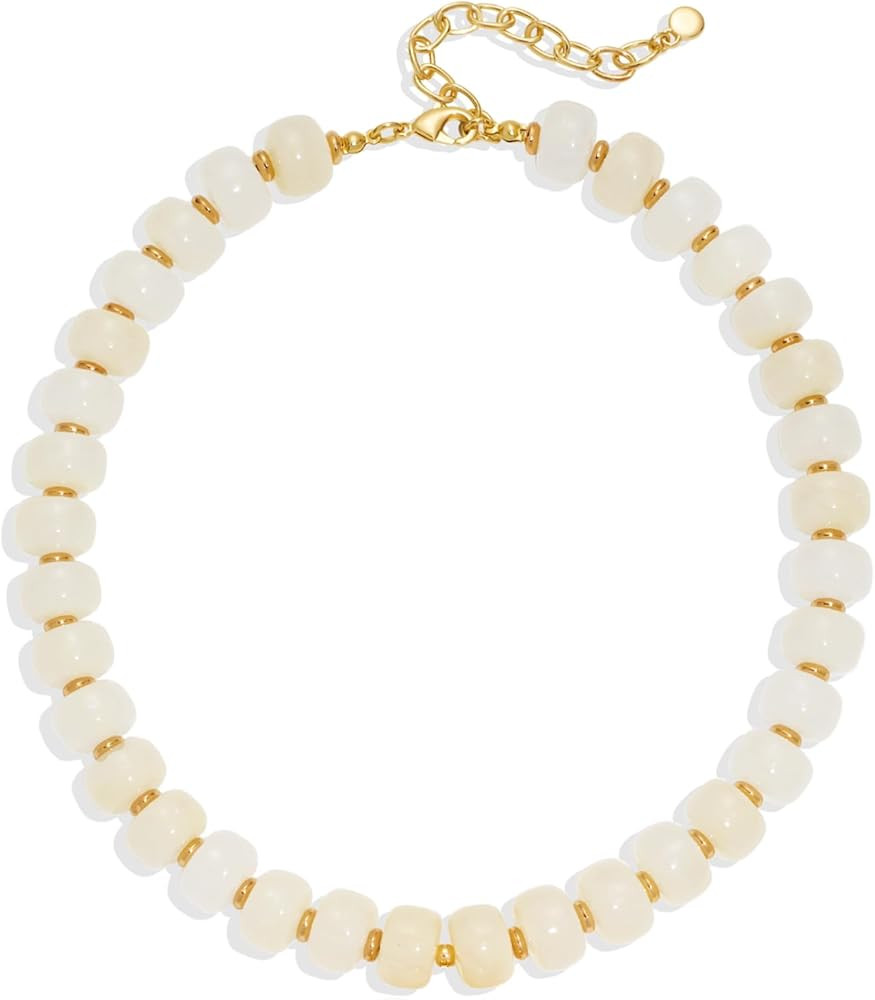 Summer Beach Jewelry Chunky Beaded Necklace for Women Trendy Statement Big Colorful Resin Bead Ch... | Amazon (US)