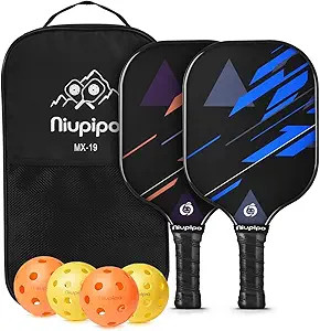 Amazon.com : Niupipo Pickleball Paddles, Fiberglass Surface, Pickleball Set of 4 Balls and 1 Pick... | Amazon (US)