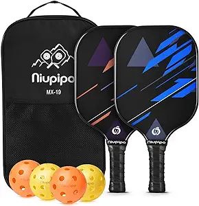 Amazon.com : Niupipo Pickleball Paddles, Fiberglass Surface, Pickleball Set of 4 Balls and 1 Pick... | Amazon (US)