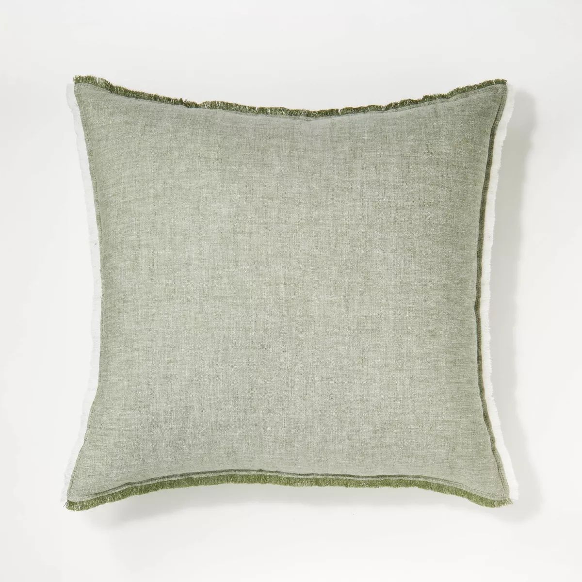 Oversized Reversible Linen Square Throw Pillow with Frayed Edges - Threshold™ designed with Stu... | Target