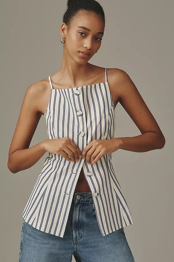 Maeve Buttondown Tank Top | Anthropologie (US)