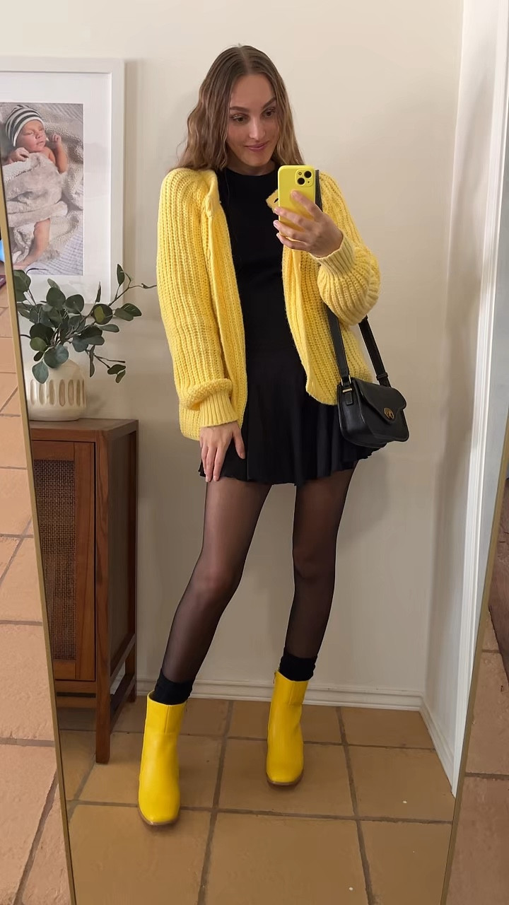 My yellow, chunky button cardigan is on deal today! Always down for a black and yellow combo. 😍

#yellowcardigan #cardigans #chunkycardigan #falloutfits #miniskirtoutfits #tightsoutfits

yellow cardigan outfit, mini skirt outfit, tennis skirt outfit, tights outfit ideas, yellow boots outfit

#LTKSeasonal #LTKVideo #LTKFindsUnder50