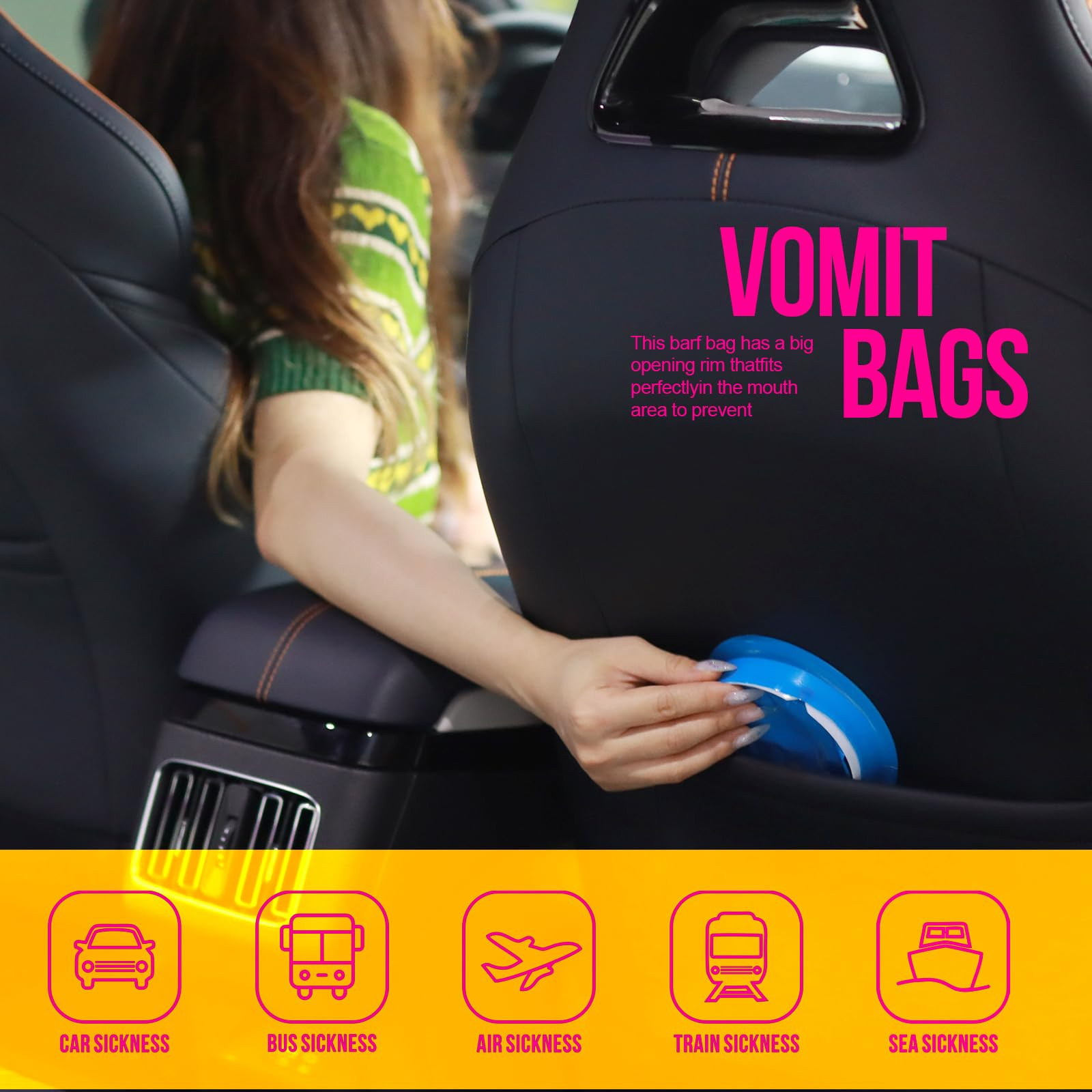 YGDZ Vomit Bags Disposable, 15 Pack Barf Throw Up Emesis Puke Nausea for Travel Motion Sickness, ... | Amazon (US)