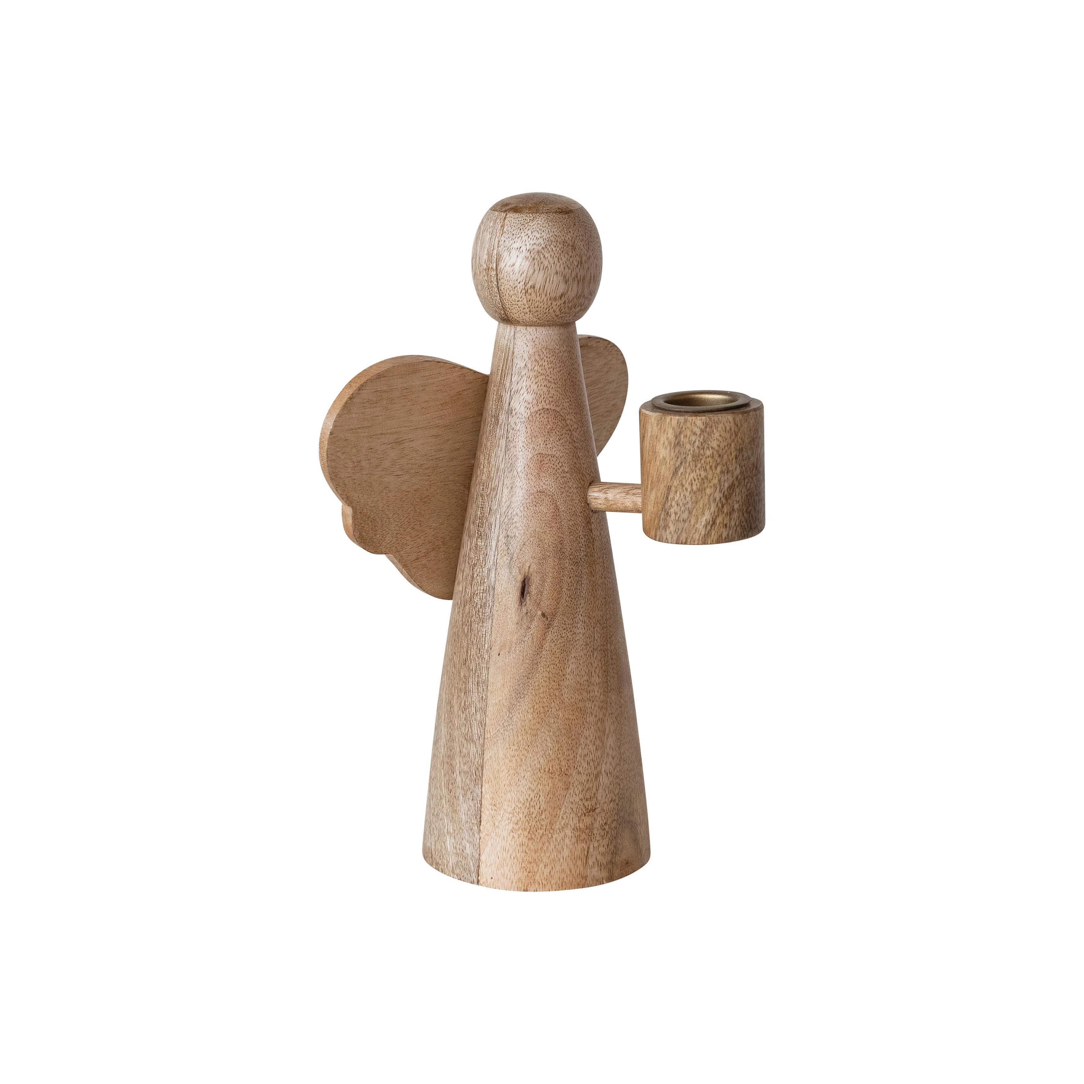 Mango Wood Angel Taper Candleholder | Wayfair North America