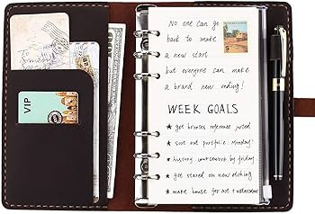 Genuine Leather Journal Writing Notebook, A6 Ring Binder Refillable Diary Notepads, Vintage Handm... | Amazon (US)