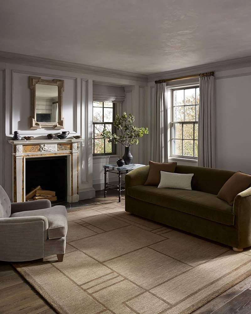 Loloi Jeremiah Brent Barrow Collection BAR-04 Beige/Taupe 7'-9" x 9'-9" Area Rug | Amazon (US)