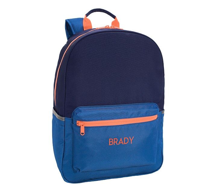 Astor Blue Navy Orange Backpacks | Pottery Barn Kids