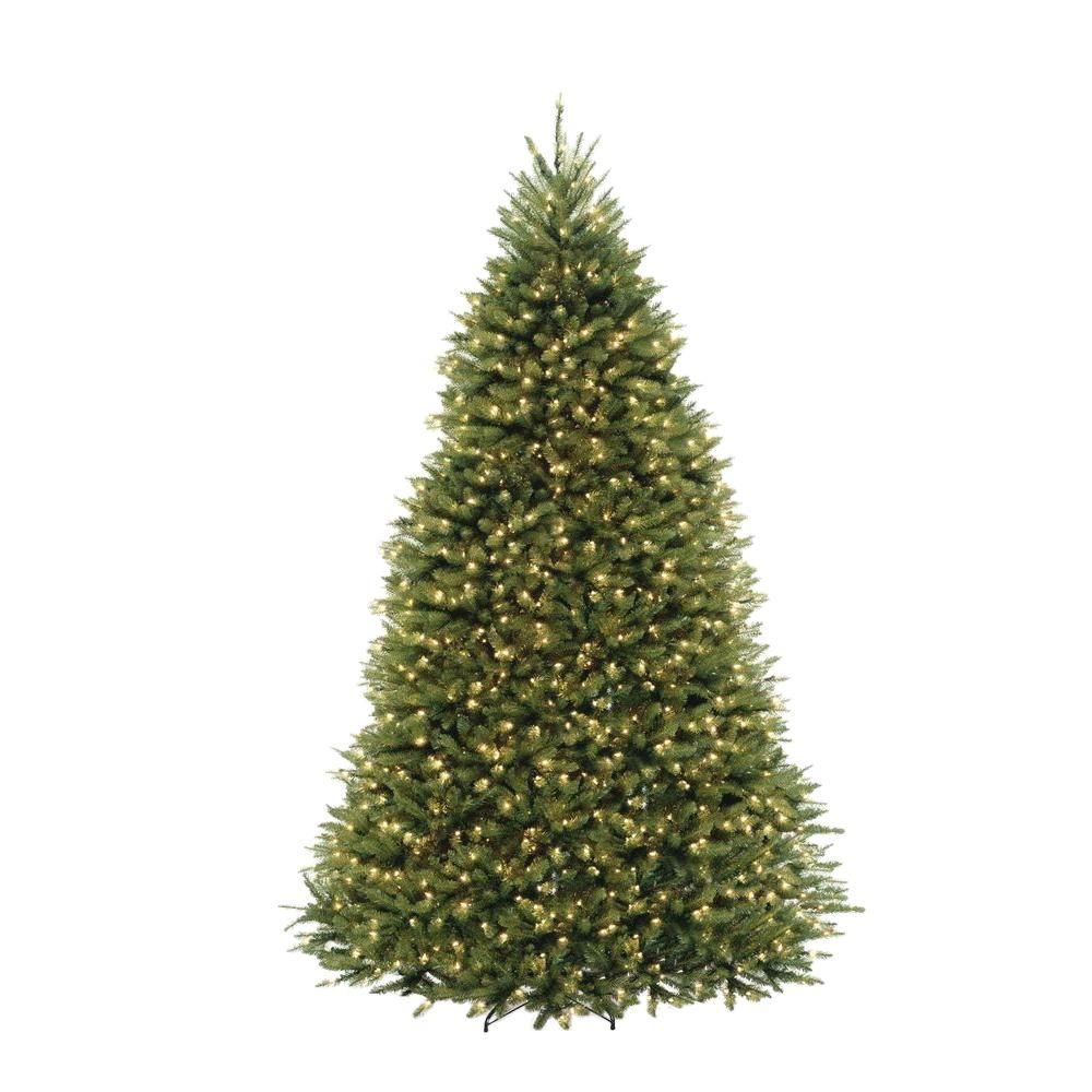 7.5 ft Dunhill Fir LED Pre-Lit Artificial Christmas Tree with 750 White Mini Lights | The Home Depot
