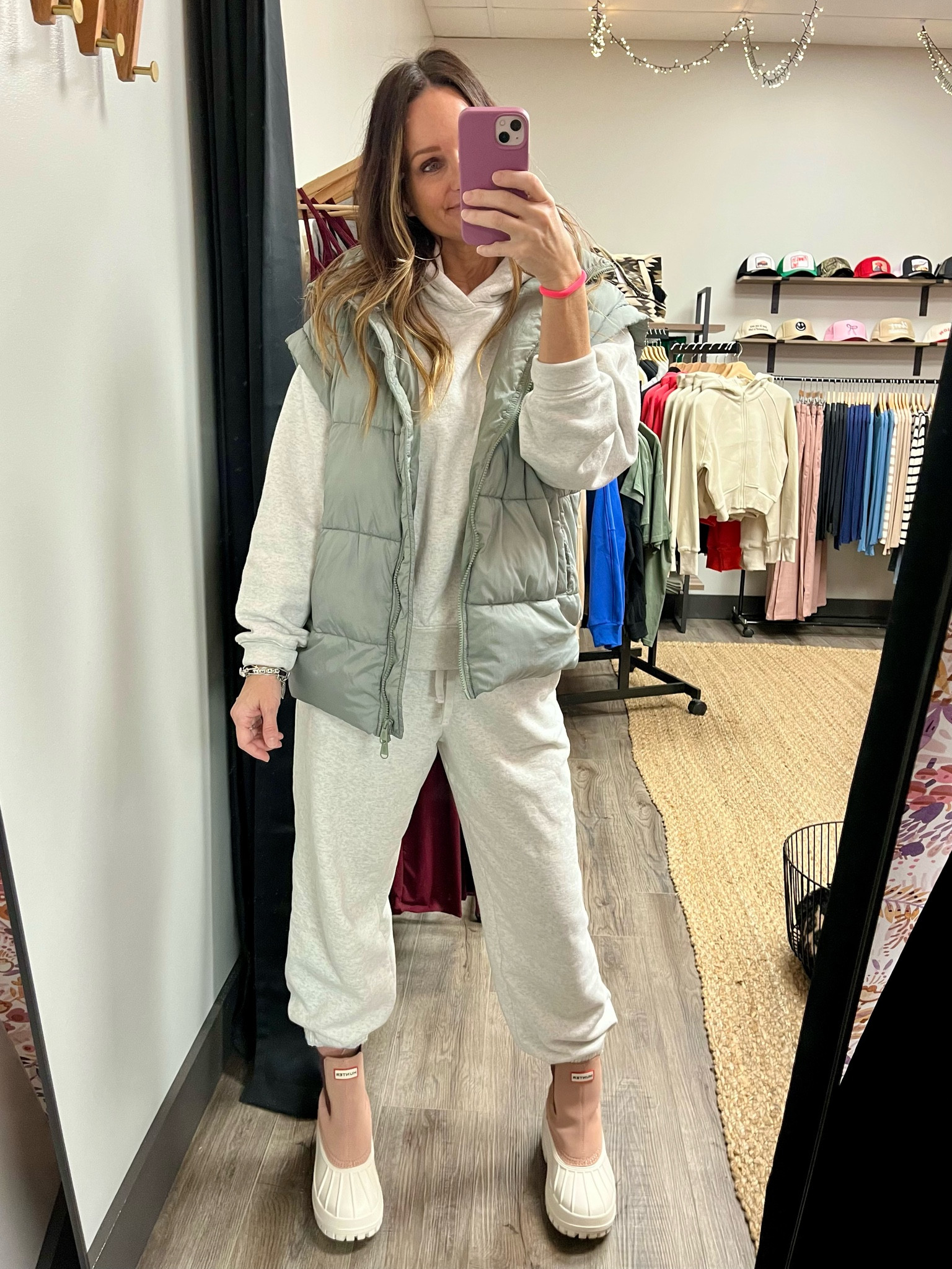I could live in this set and basically did for a few days after Christmas. Wearing a S in the sweats, XS vest, and 9 in the boots. I wear 7.5 or 8 in shoes and sized up per reviews.

#LTKStyleTip #LTKShoeCrush #LTKOver40