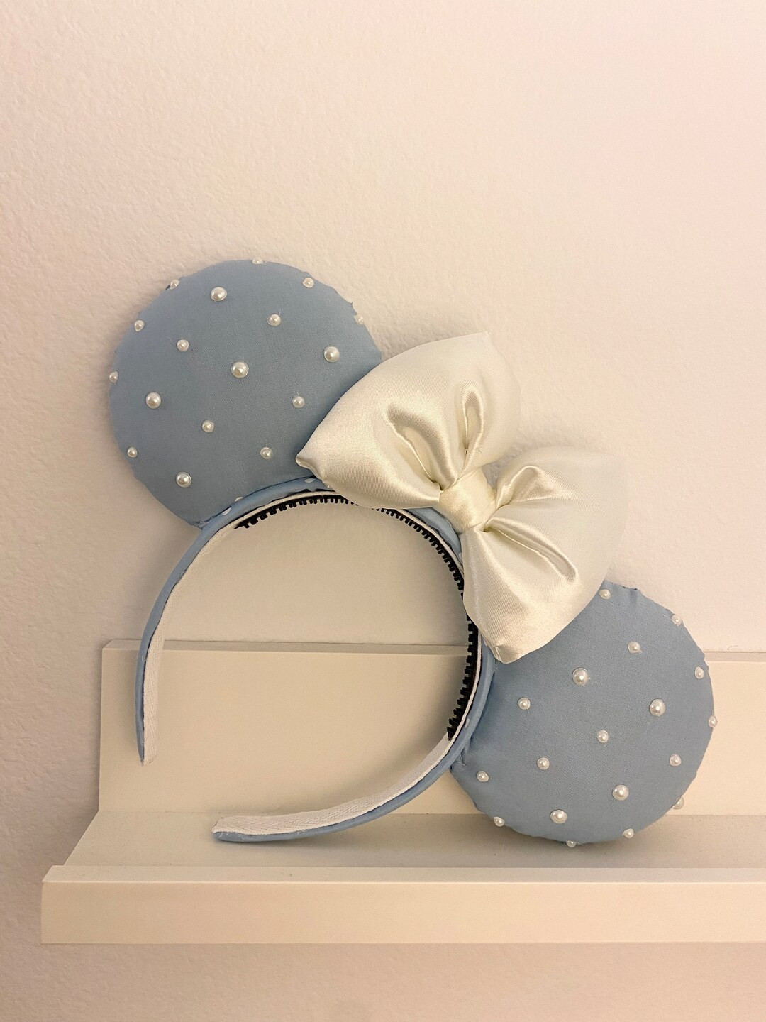 Light Blue Pearl Mouse Ears | Etsy (US)