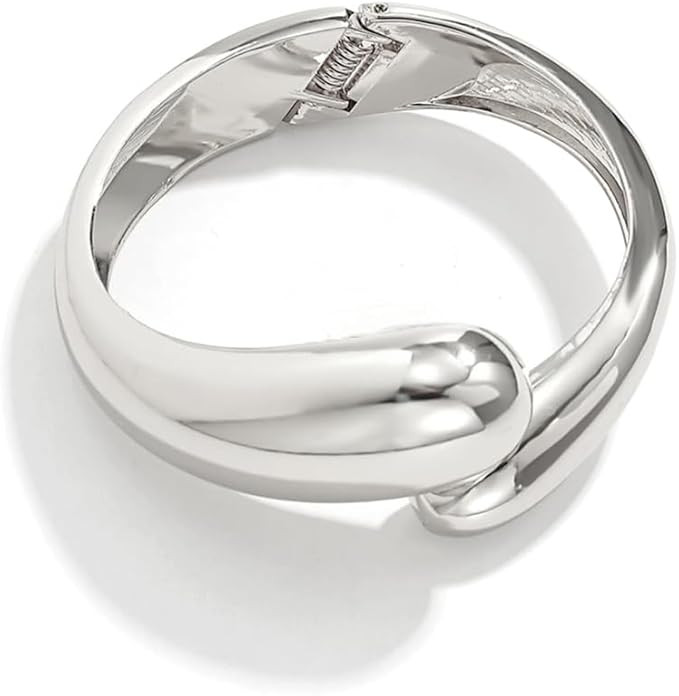 GAUEIOUR Water Drop Smooth Face Bracelet, Wide Wire Chunky Cuff Bracelets,Sterling Silver Irregul... | Amazon (UK)