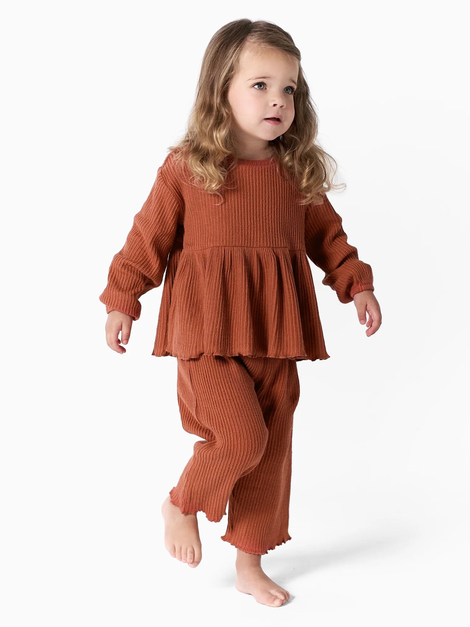 Modern Moments by Gerber Baby and Toddler Girl Top and Flare Pants Outfit Set, 2-Piece, 12M-5T | Walmart (US)