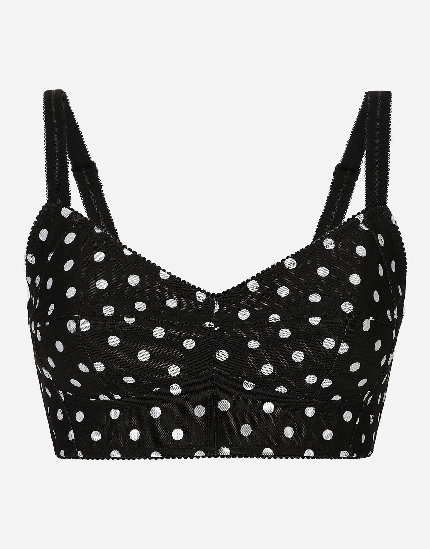 Polka-dot marquisette corset top | Dolce & Gabbana US