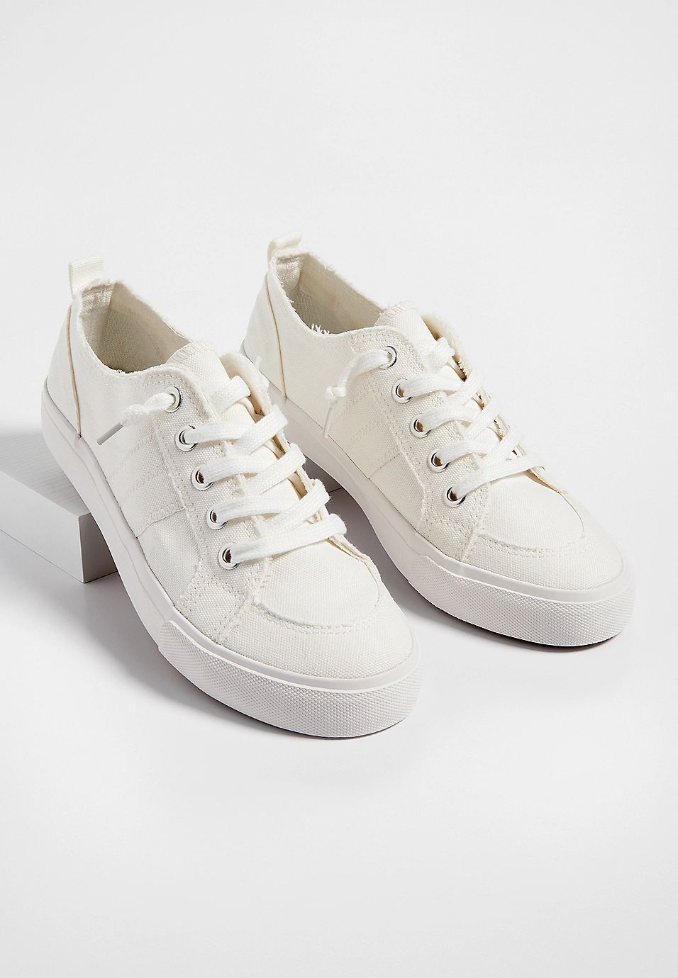 Betsy raw edge canvas sneaker | Maurices