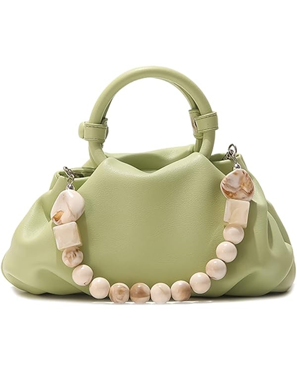 Women's Chain Pouch Bag，Cloud-Shaped Dumpling Clutch Purse， Ruched Chain Link Shoulder Handba... | Amazon (US)