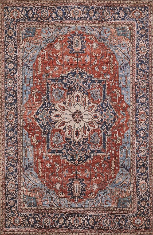 Momeni Afshar Polyester Area Rug, Red, 7'6" X 9'6" | Amazon (US)