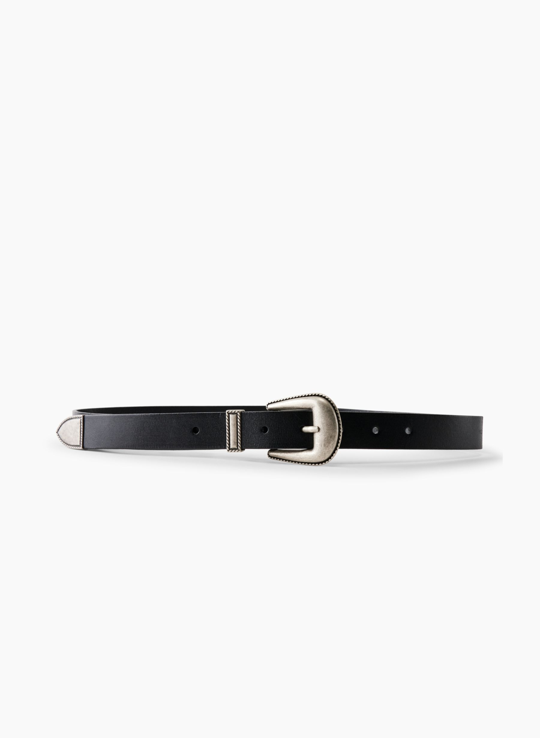 Western-style leather belt with vintage finish | Aritzia