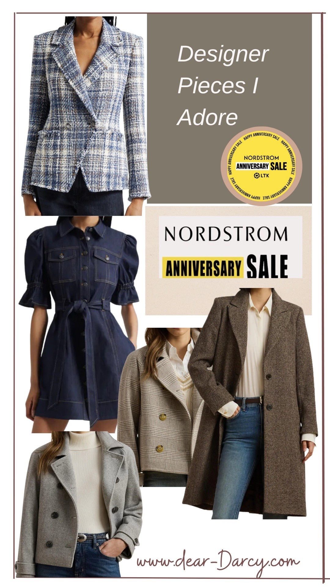 Nordstrom sale 
 Designer pieces worth purchasing at a deep discount.

Veronica Beard tweed blazer

The cutest denim dress 

Ralph Lauren  coats and jackets

#LTKSaleAlert #LTKWorkwear #LTKOver40