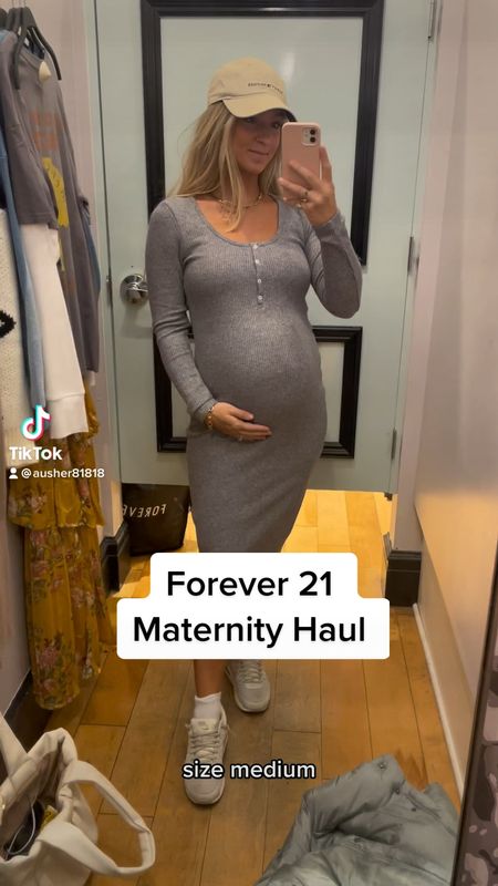 Forever 21 fall haul. Bump friendly outfits at Forever 21 this Fall and Winter. Maternity dresses and maternity outfits from Forever 21. Wearing 1-2 sizes up in everything! 

#LTKunder50 #LTKbump #LTKsalealert
