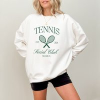 Custom Tennis Sweatshirt Personalized Club Crewneck City Sweater Gift For Coach Player | Etsy (US)