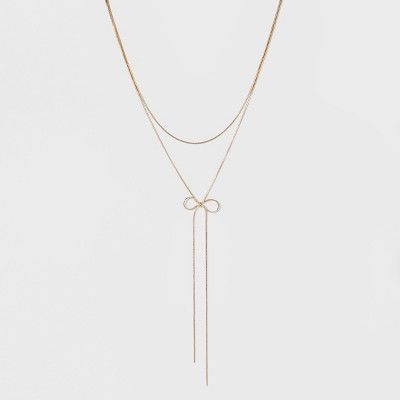 SUGARFIX by BaubleBar Lariat Necklace with Bow - Gold | Target