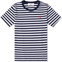 AMI Paris Men's AMI Striped ADC T-Shirt in Nautic Blue/White, Size X-Small | END. Clothing | End Clothing (US & RoW)