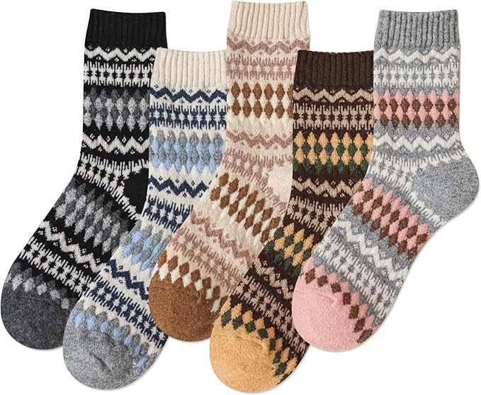 IIG Winter Warm Wool Socks for Women Original Design Trendy Boot Socks Ideal Gift | Amazon (US)