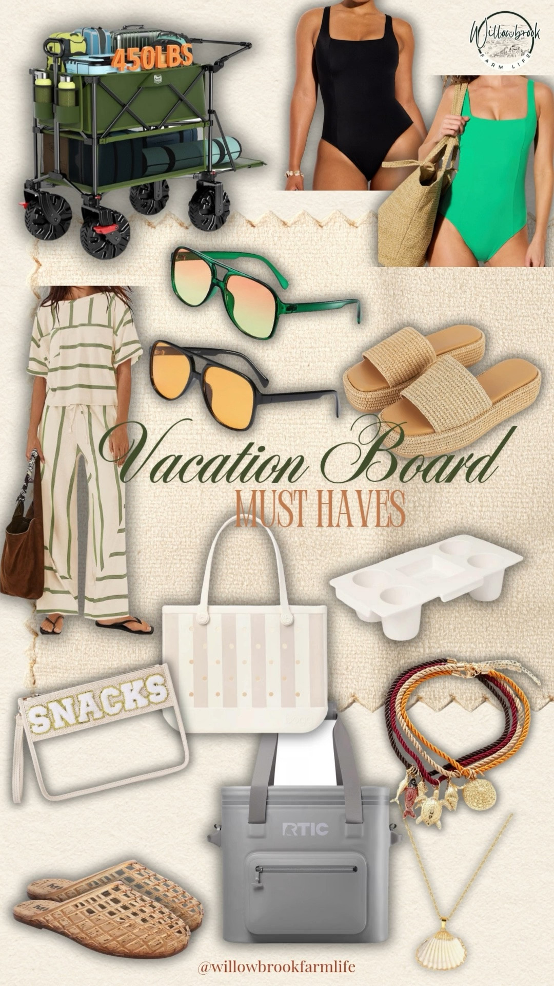 Vacation board must haves! These are my favorite bathing suits to wear on vacation! Also this wagon was a life savor this week at the beach with 4 kiddos!!

#LTKU #LTKTravel #LTKmomlife