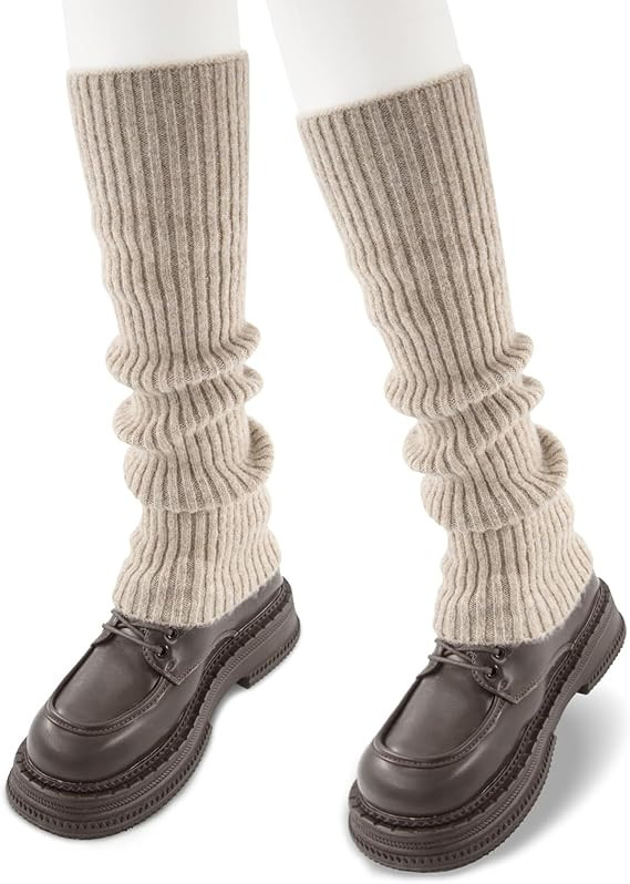 Leg Warmers for Women Winter Fashion Knitting Black Leg Warmers Long Ankle Warmers for Yoga Balle... | Amazon (US)