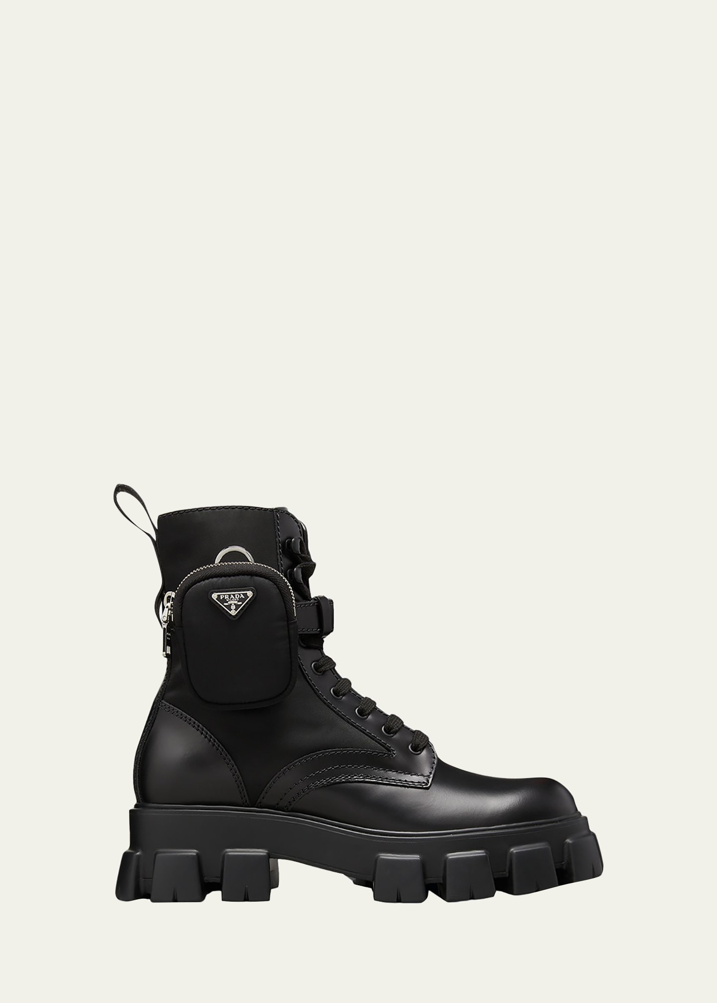 Men's Re-Nylon & Leather Zip Pocket Combat Boots | Bergdorf Goodman