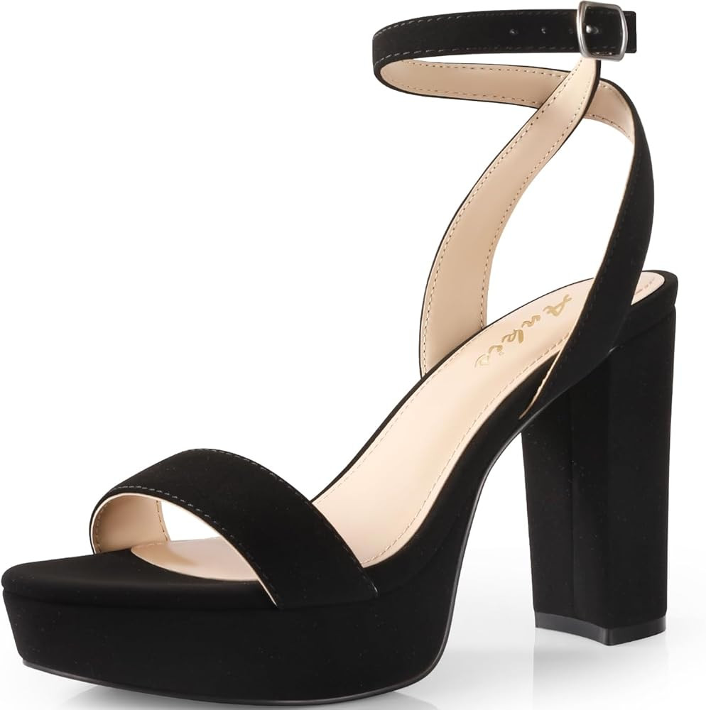 Ankis Platform Heels for Women 4 Inches Chunky Heels Sandals for Women Comfy Open Toe Block Heele... | Amazon (US)