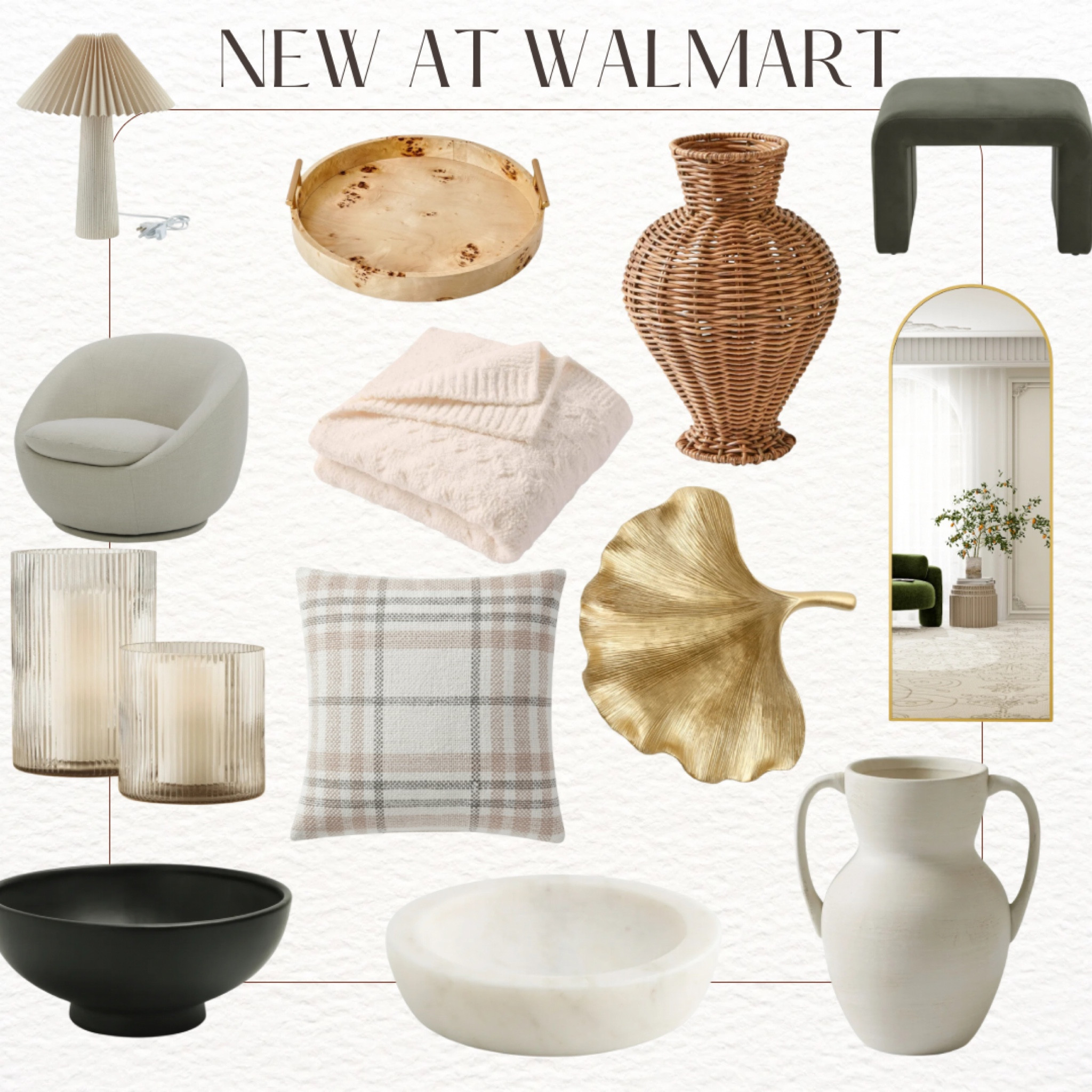New items at Walmart


Throw blanket
Lamp
Throw pillow
Accent chair
Candle 
Decorative bowl
Vase
Rattan
Cozy
Fall
Autumn 
Decor 

#LTKSeasonal