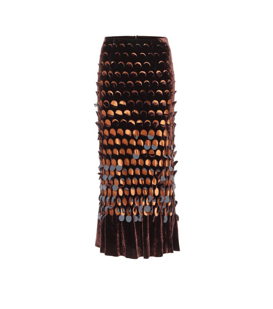 Velvet and satin midi skirt | Mytheresa (INTL)