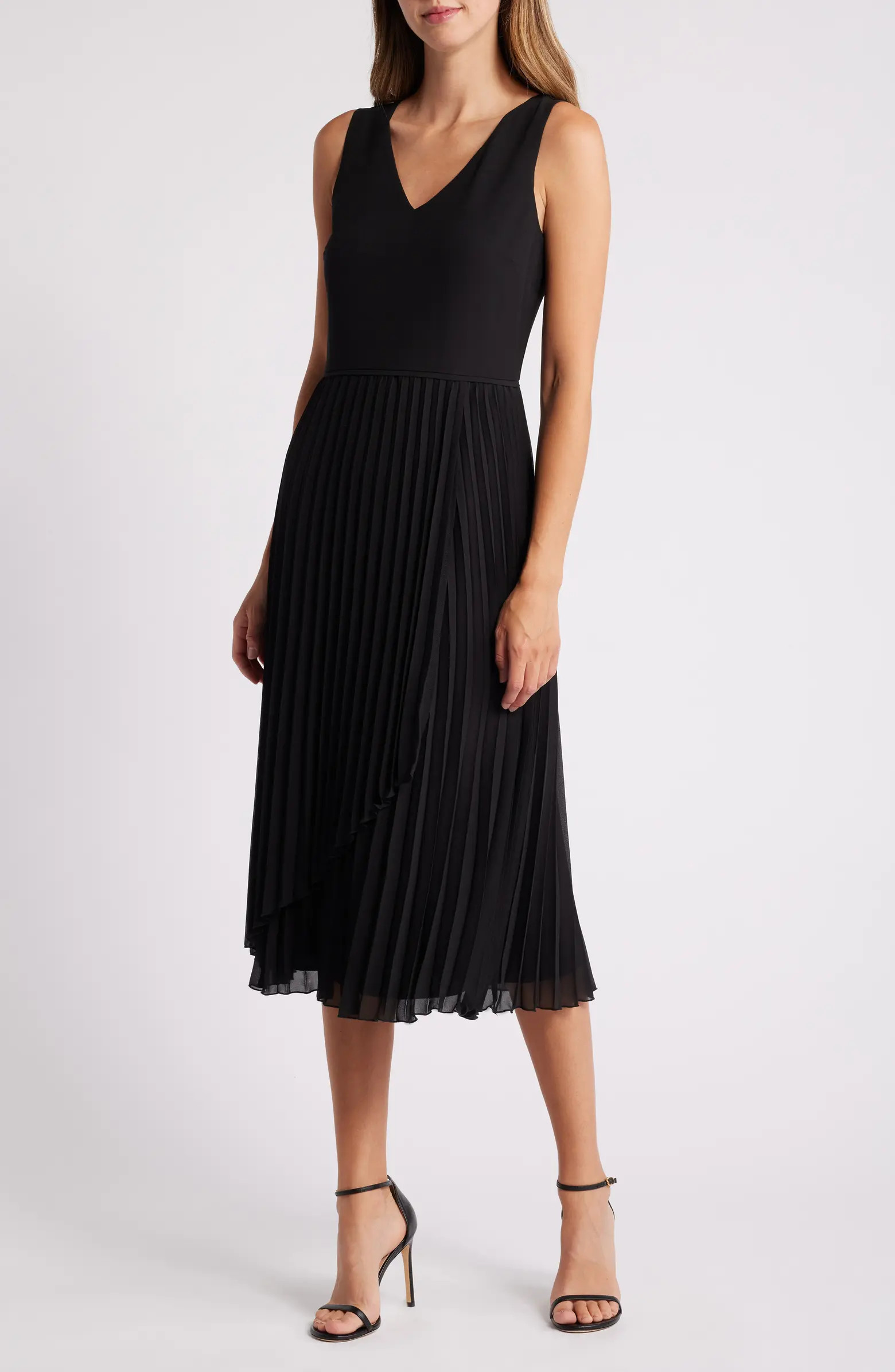Sam Edelman Plissé Faux Wrap Midi Dress | Nordstrom | Nordstrom