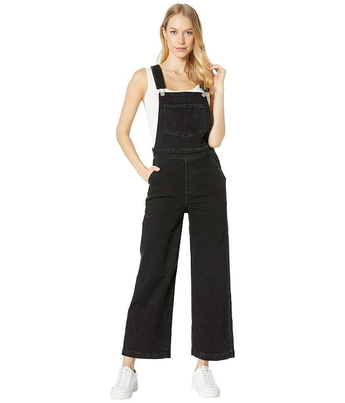 Levi's(r) Premium Ribcage Wide Leg Crop Overall (Black Book) Women's Jumpsuit & Rompers One Piece | Zappos