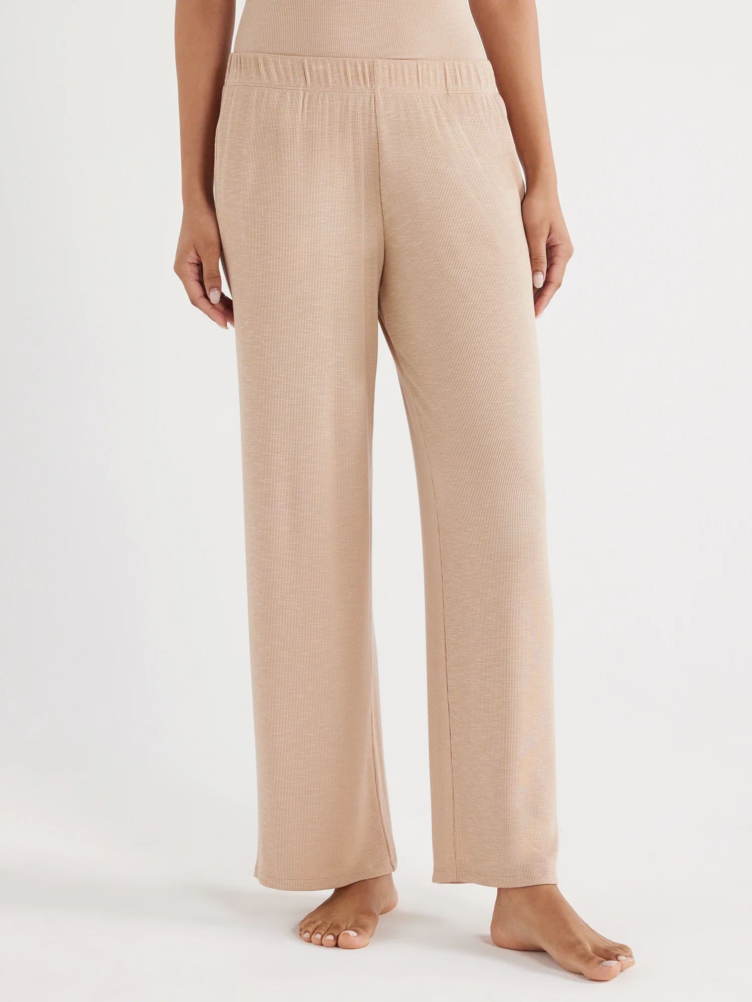 Joyspun Women's Ribbed Knit Pull On Sleep Pants, Sizes S to 3X - Walmart.com | Walmart (US)