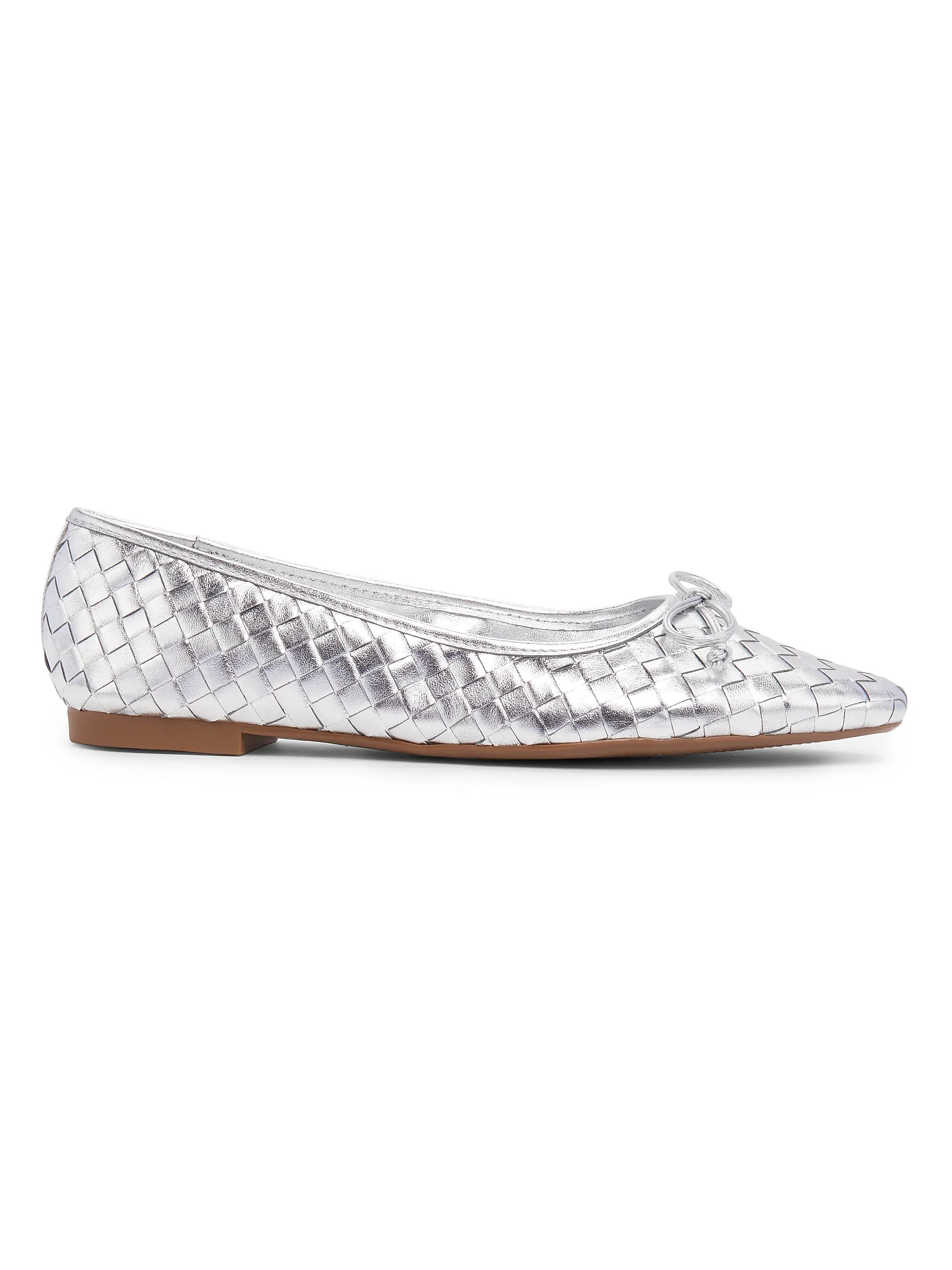 Arissa Metallic Woven Leather Flats | Saks Fifth Avenue