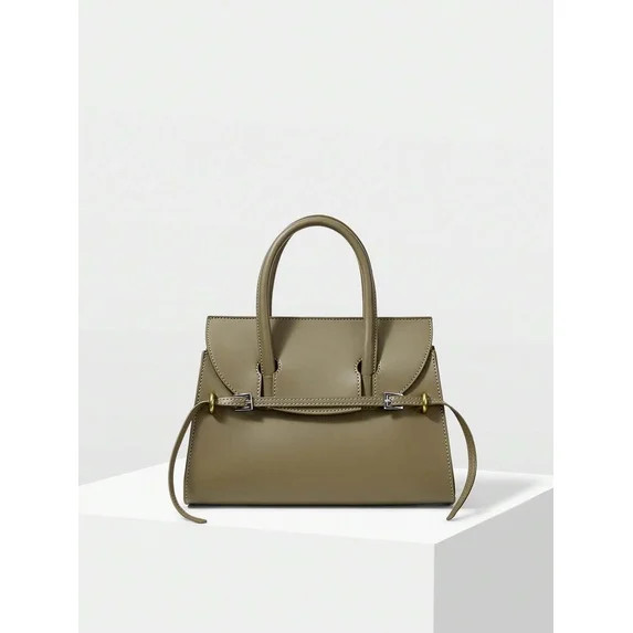 Olive Green Top Handle Handbag With Flap Closure And Gold-Tone Hardware | Walmart (US)