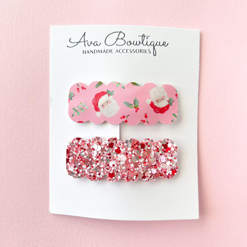 Christmas Snap Clip Set - Christmas Hair Clip - Girls Christmas Snap Clip - Girls Snap Clips - Gi... | Etsy (US)