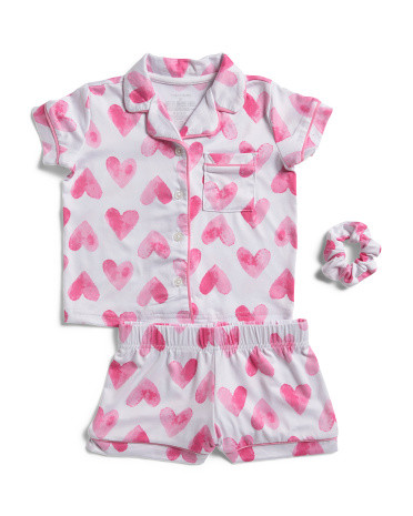 Toddler Girls Hearts Coat Style Front Pajama Set | TJ Maxx