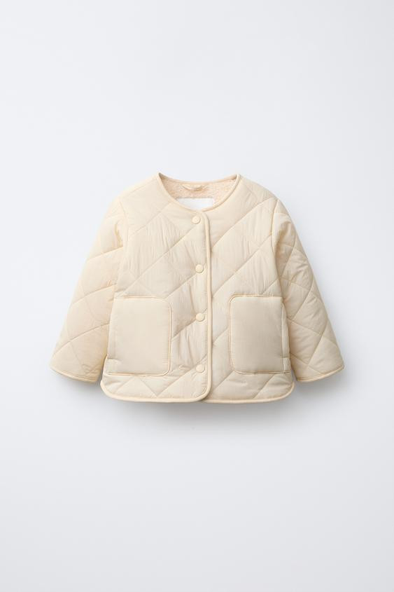 WATER REPELLENT NYLON FAUX SHEARLING JACKET | Zara US
