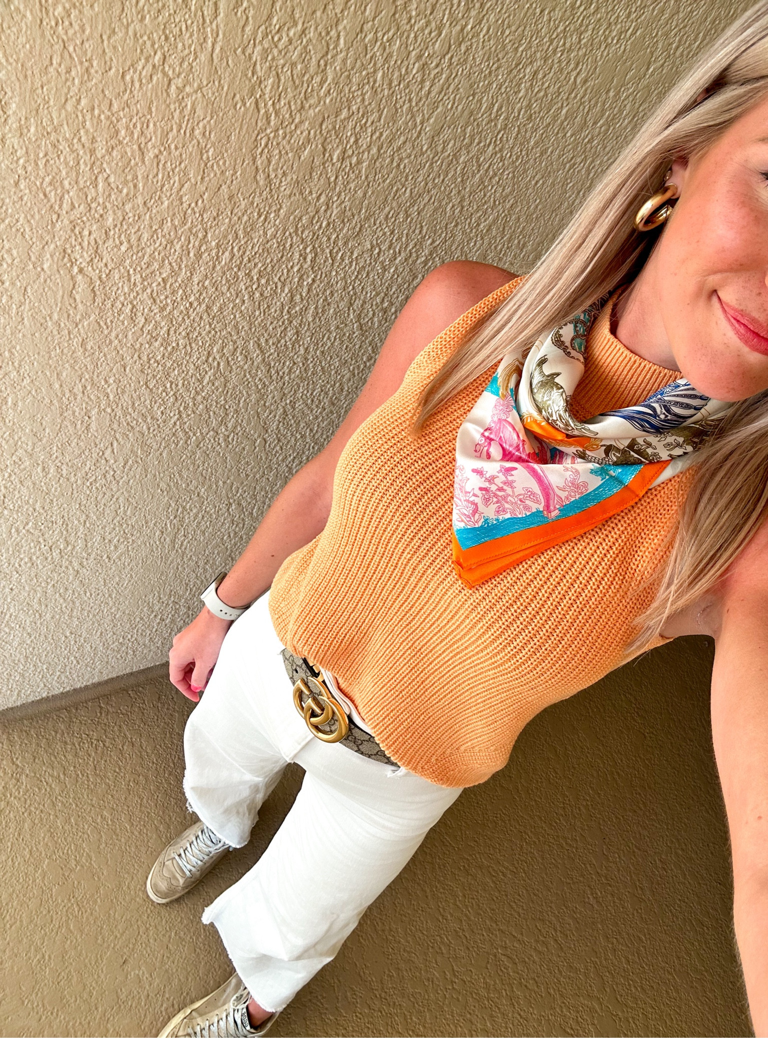 sweater so nice I had to get it twice!! 

orange color is no longer available but the others are 40% off take an extra 20%!! 

spring outfit || golden goose || scarf 

#LTKfindsunder50 #LTKsalealert #LTKstyletip