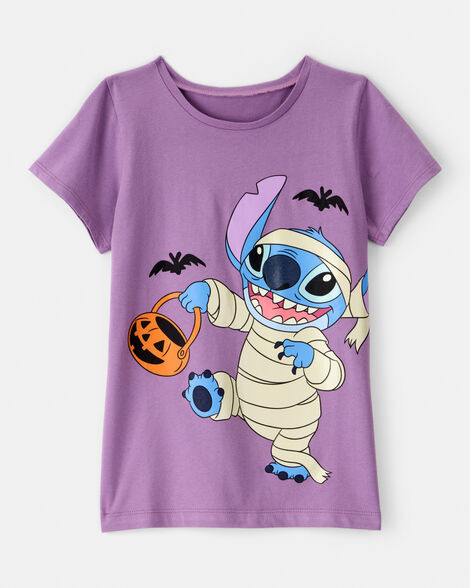 Girls Glow-In-The-Dark Halloween Disney© Lilo & Stitch Mummy Short-Sleeve Graphic Tee - Purple | Carter's Inc
