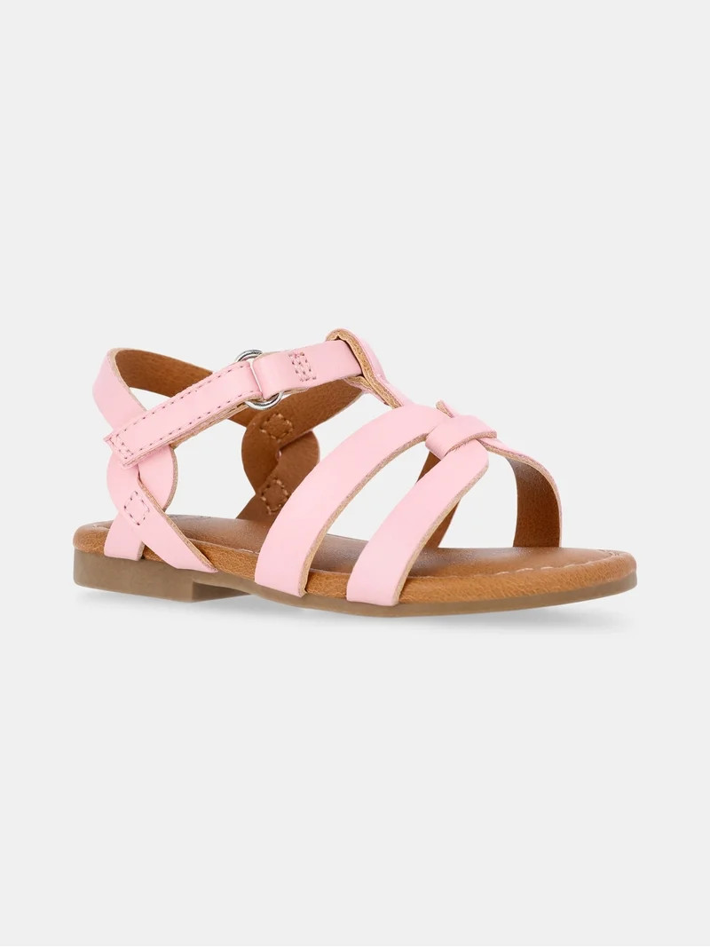 Wonder Nation Baby and Toddler Girls Knot Strappy Sandals | Walmart (US)