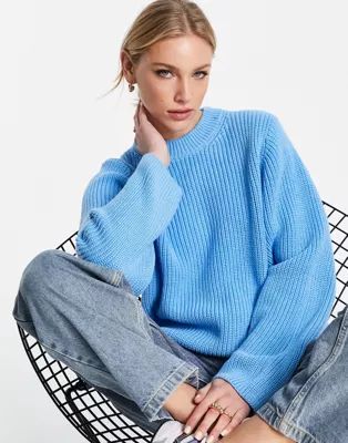 Weekday Minnie polyester sweater in bright blue - LBLUE | ASOS (Global)
