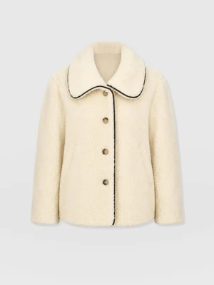 Rumer Short Teddy Coat - Cream | Saint + Sofia (US)